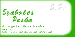 szabolcs peska business card